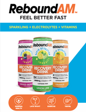 Load image into Gallery viewer, ReboundAM Mixed 24 Pack Case (8 Each: Lemon-Lime, Orange, Mixed Berry) - FREE SHIPPING