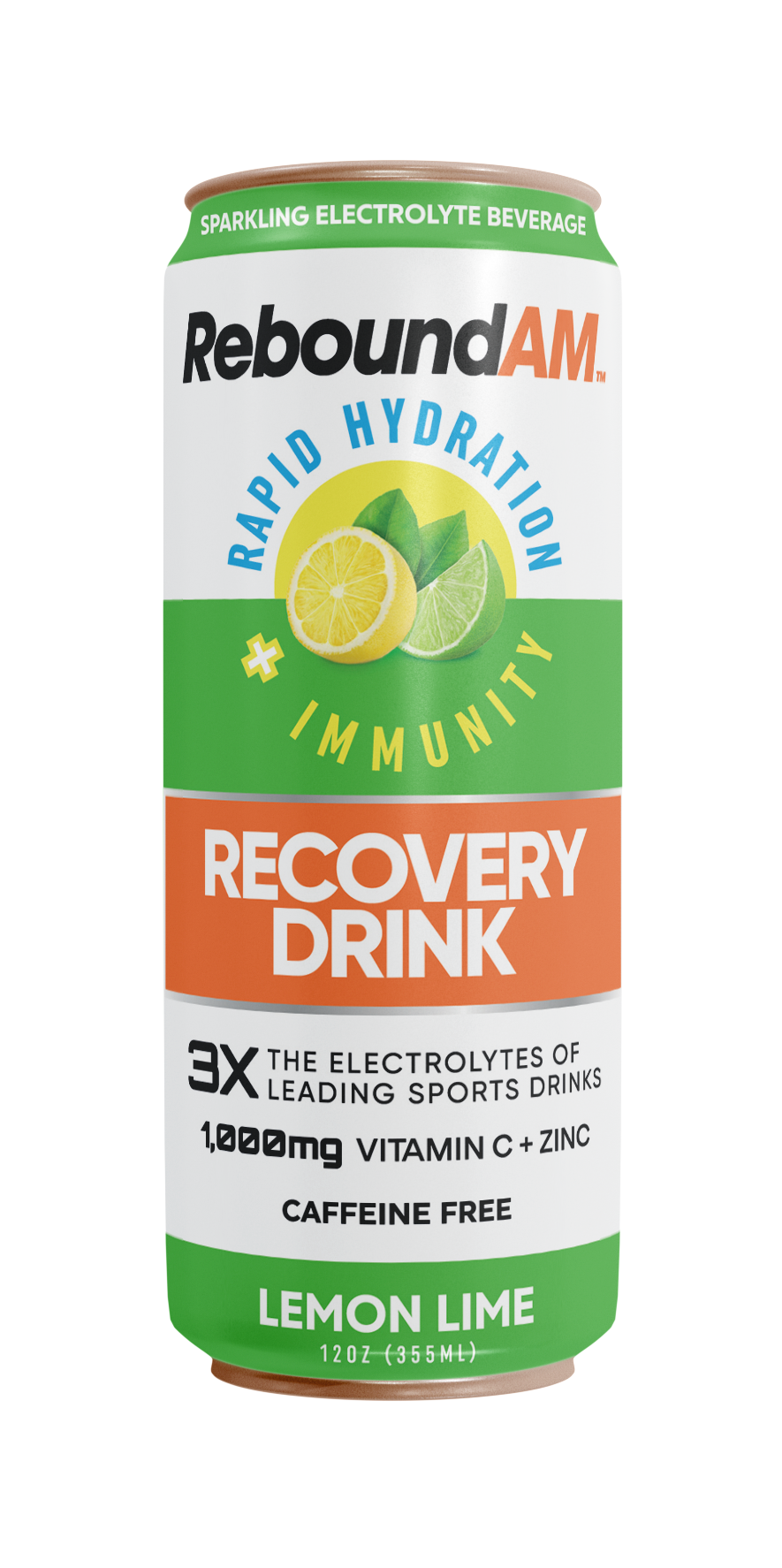 ReboundAM Lemon-Lime - 12 Pack FREE SHIPPING (Includes 12 Individual 12oz Cans)
