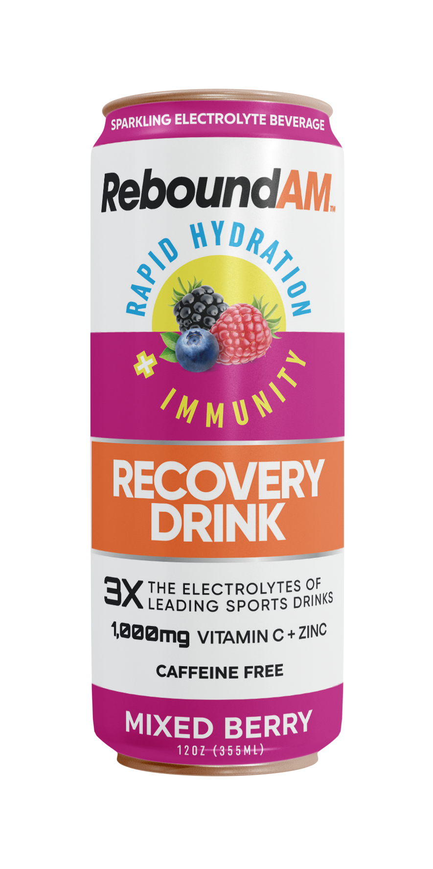 ReboundAM Mixed Berry - 12 Pack FREE SHIPPING (Includes 12 Individual 12oz Cans)